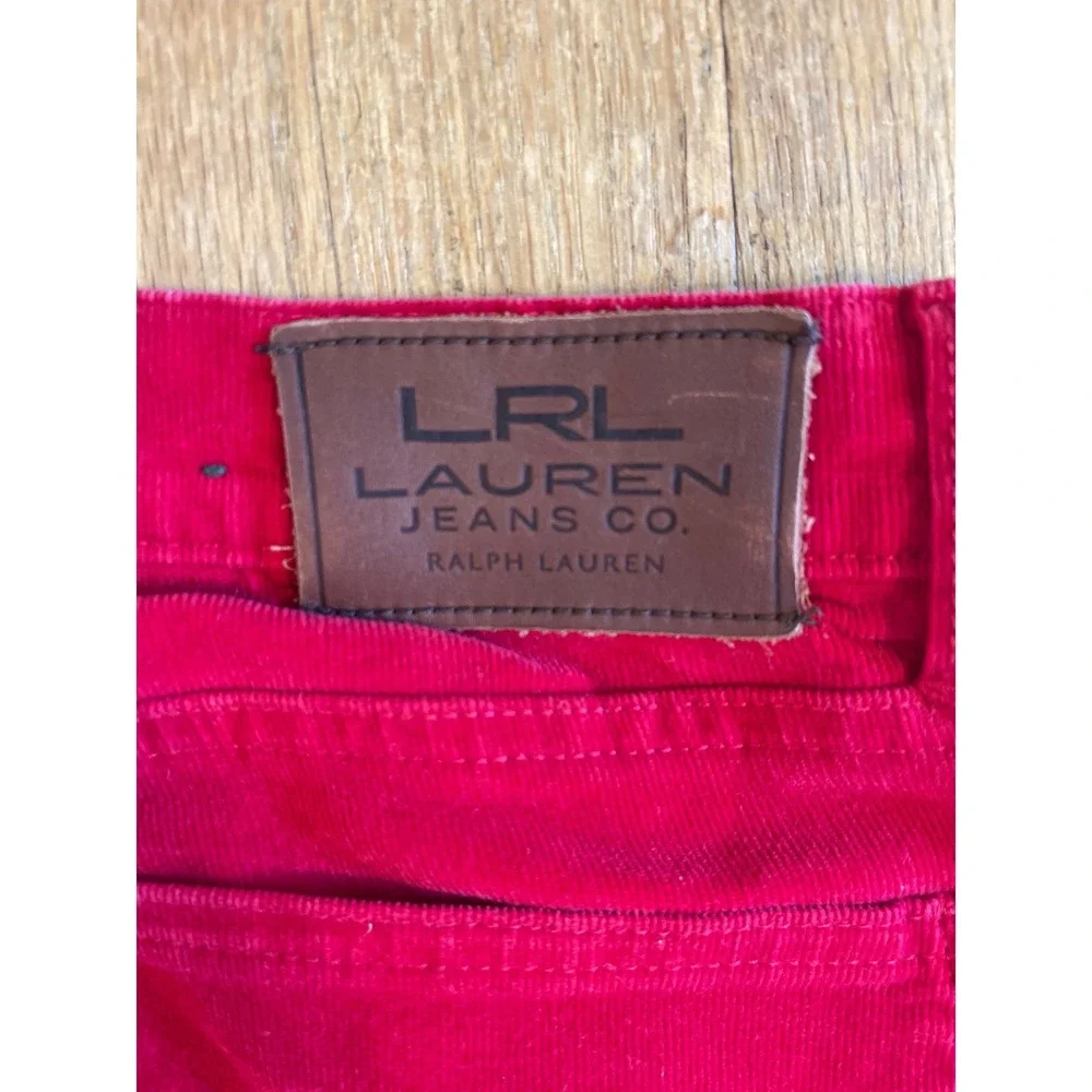 Lauren Ralph Lauren Red Corduroy Pants Classic Straight Leg Size 4 Stretch